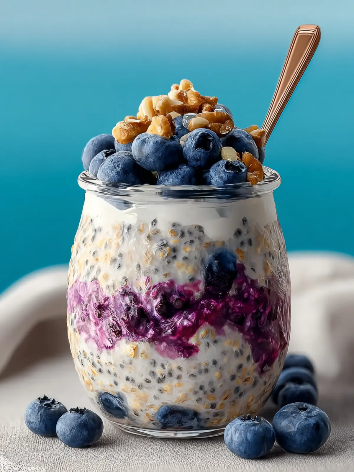 Blueberry Overnight Oats With Yogurt First Image