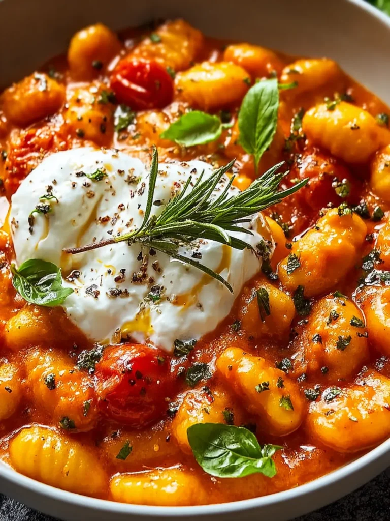 30 Minute Creamy Tomato Gnocchi with Burrata First Image