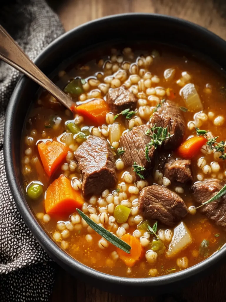 Hearty Beef and Barley Soup First Image