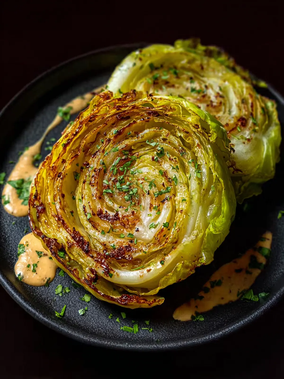 Oven Roasted Garlic Cabbage Steaks First Image