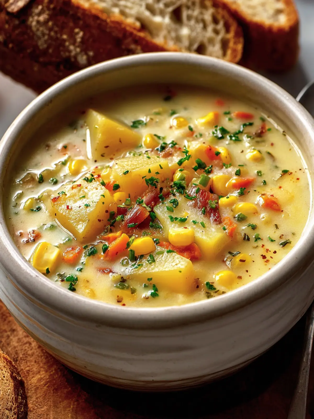Creamy Potato Corn Chowder Recipe First Image