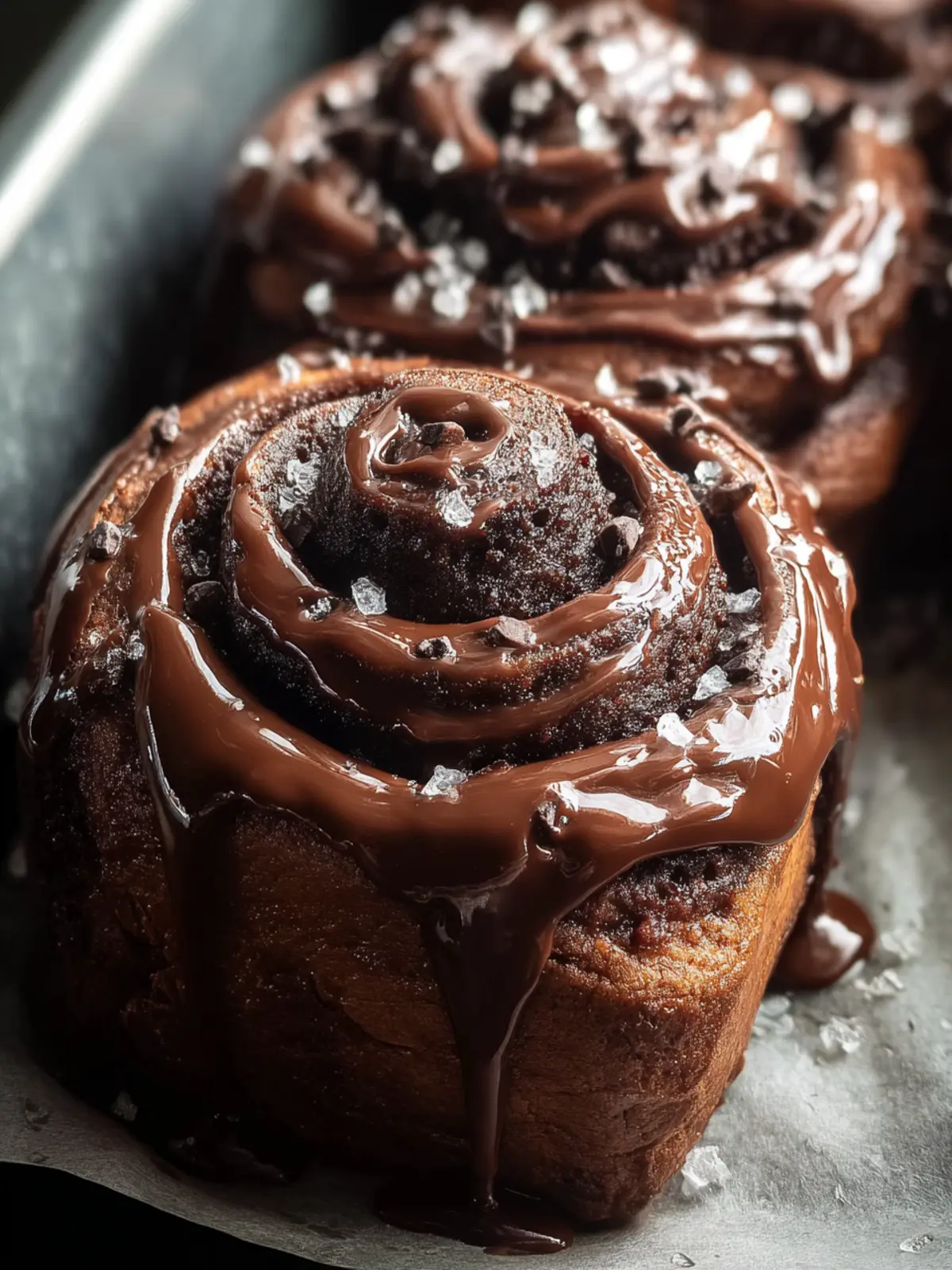 Small Batch MOLTEN Double Chocolate Cinnamon Rolls – Vegan! First Image