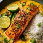 One Pan Coconut Curry Salmon with Garlic Butter First Image