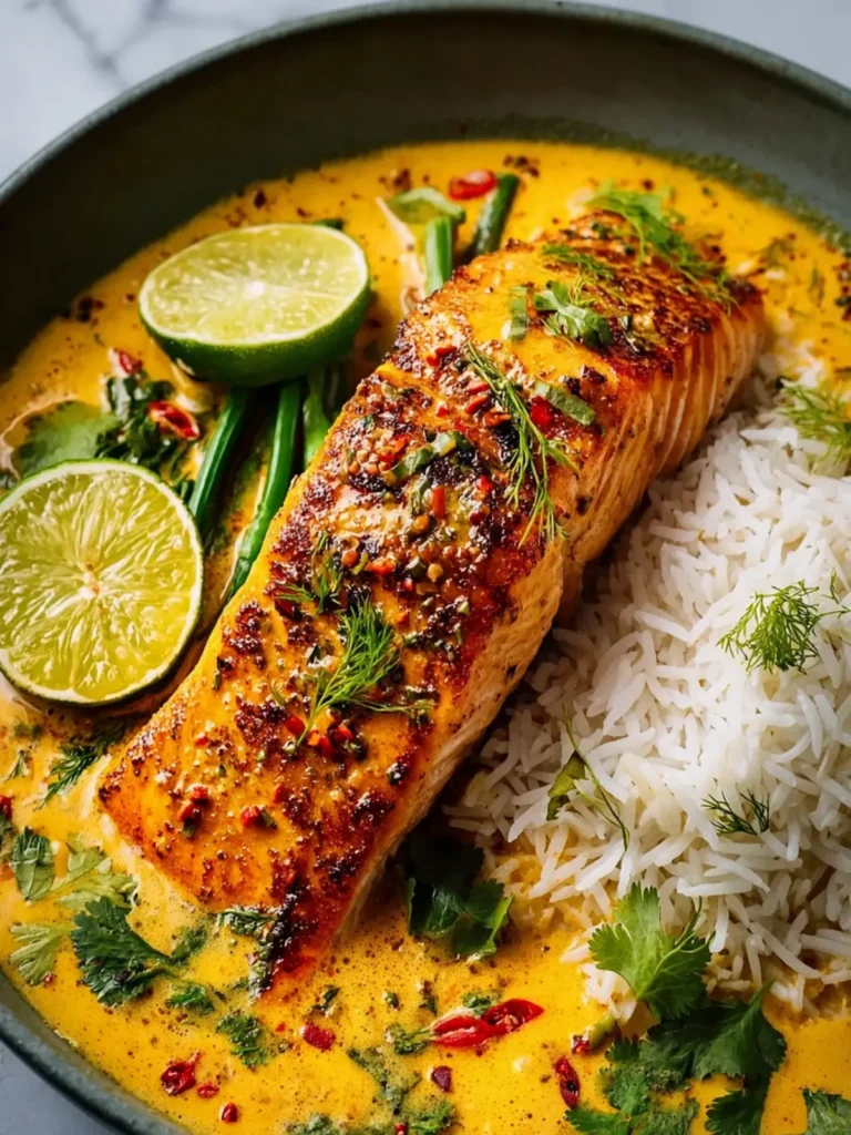 One Pan Coconut Curry Salmon with Garlic Butter First Image