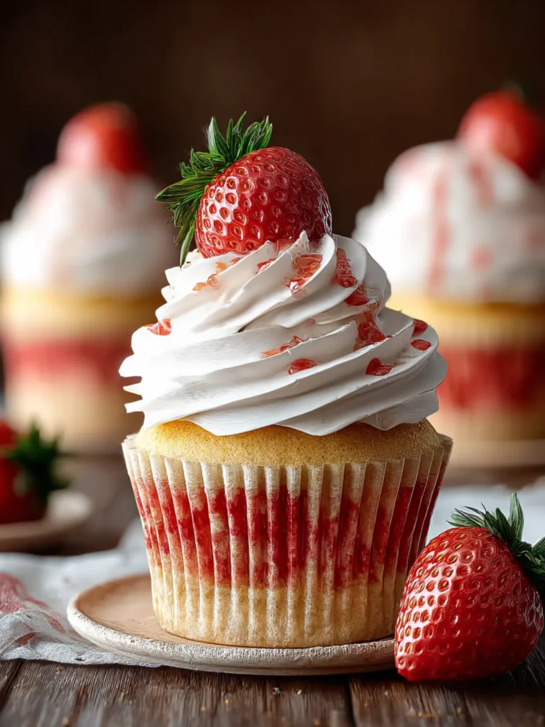 Strawberry Filled Cupcakes First Image