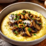 Creamy Garlic Polenta With Mushrooms First Image