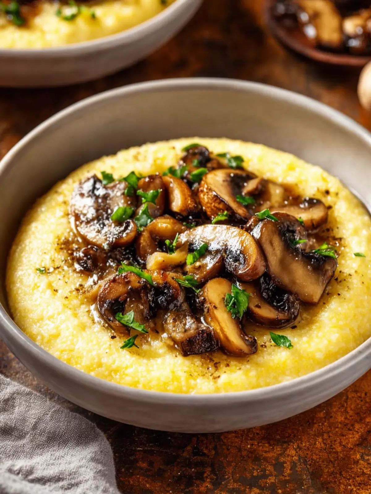 Creamy Garlic Polenta: Irresistibly Savory with Mushrooms