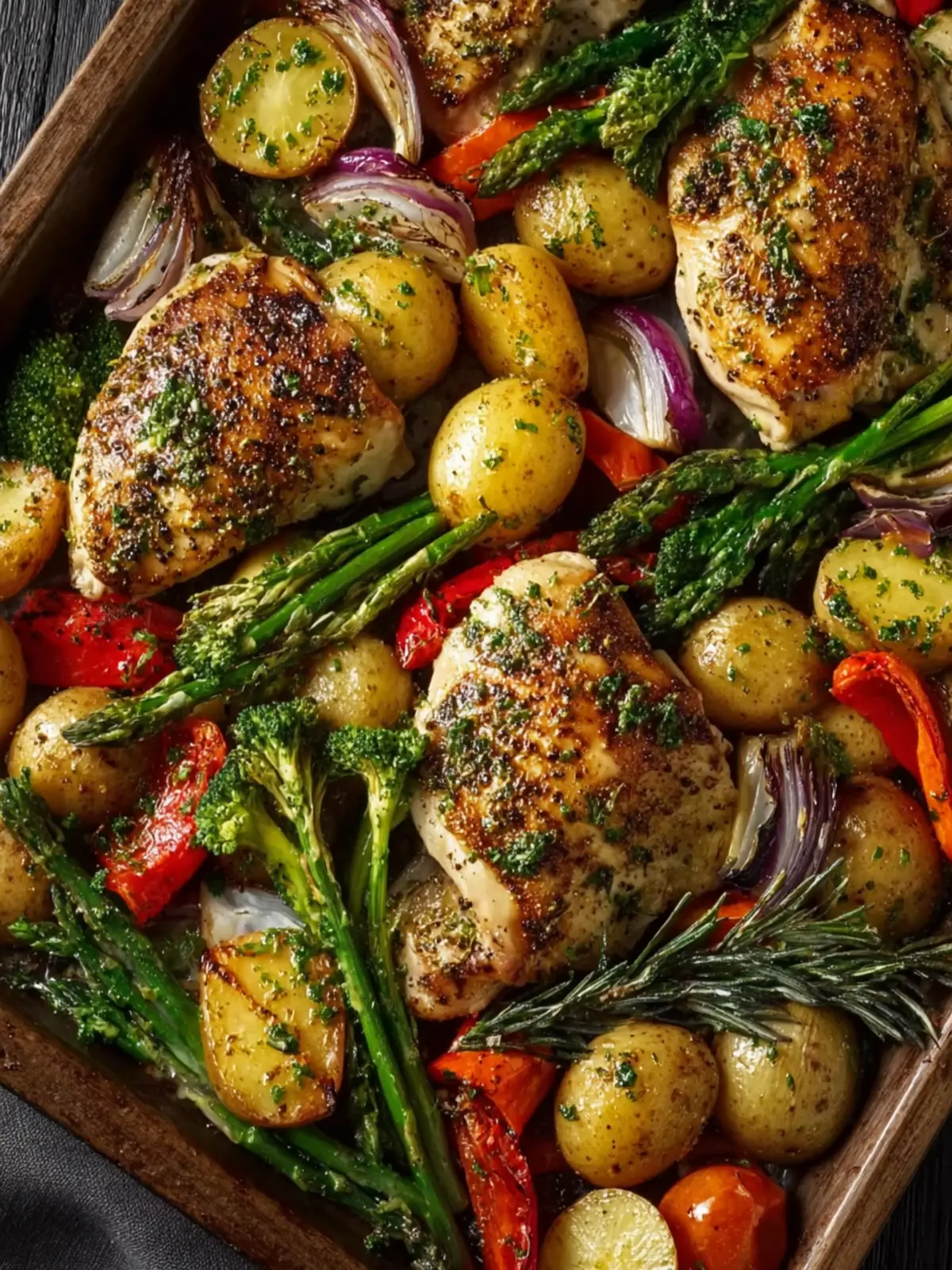 Sheet Pan Garlic Butter Chicken and Veggies First Image
