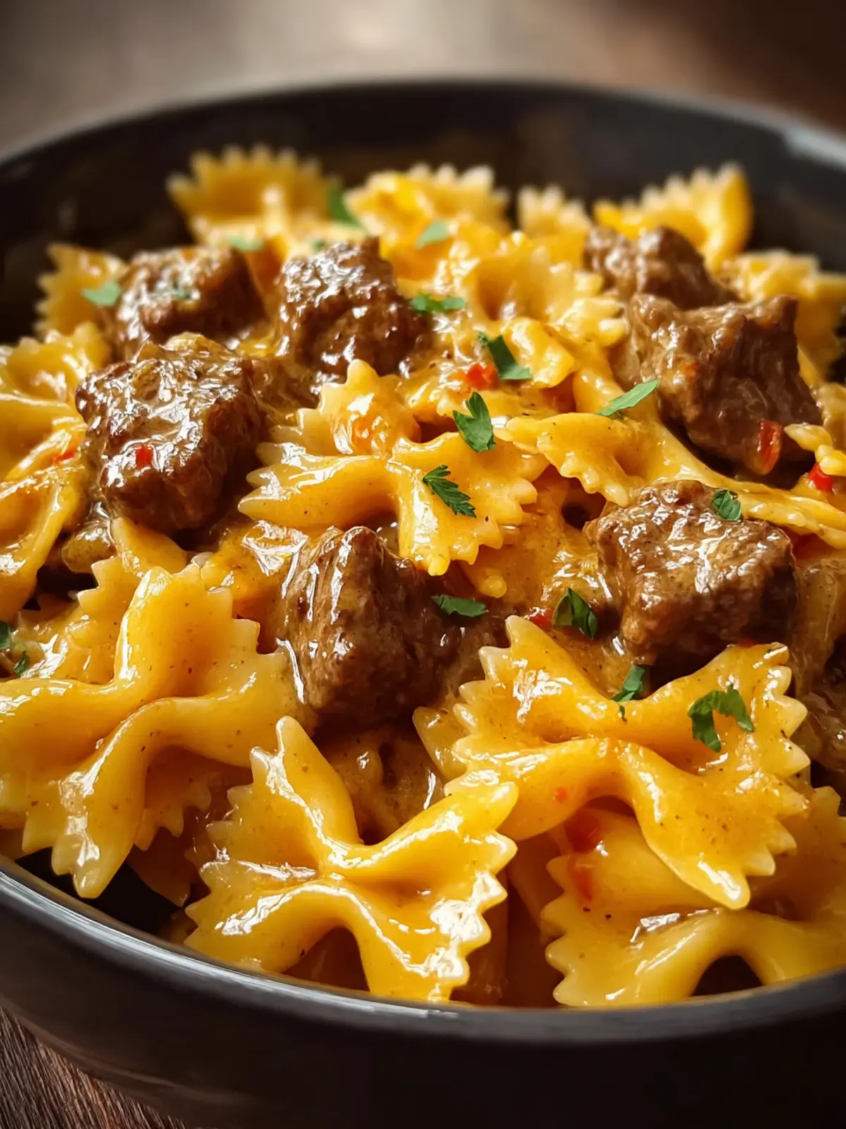Creamy Velveeta Beef and Bow Tie Pasta First Image
