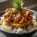 Tropical Teriyaki Chicken Pineapple Bowl and Coconut Rice First Image