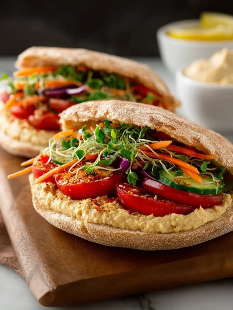 Easy Hummus Pita Sandwiches First Image
