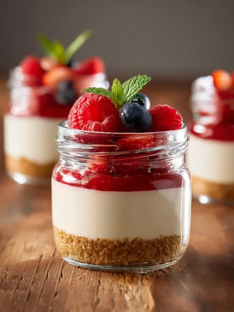 Healthier No-Bake Cheesecake in a Jar First Image