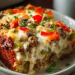 Low Carb Philly Cheesesteak Casserole First Image