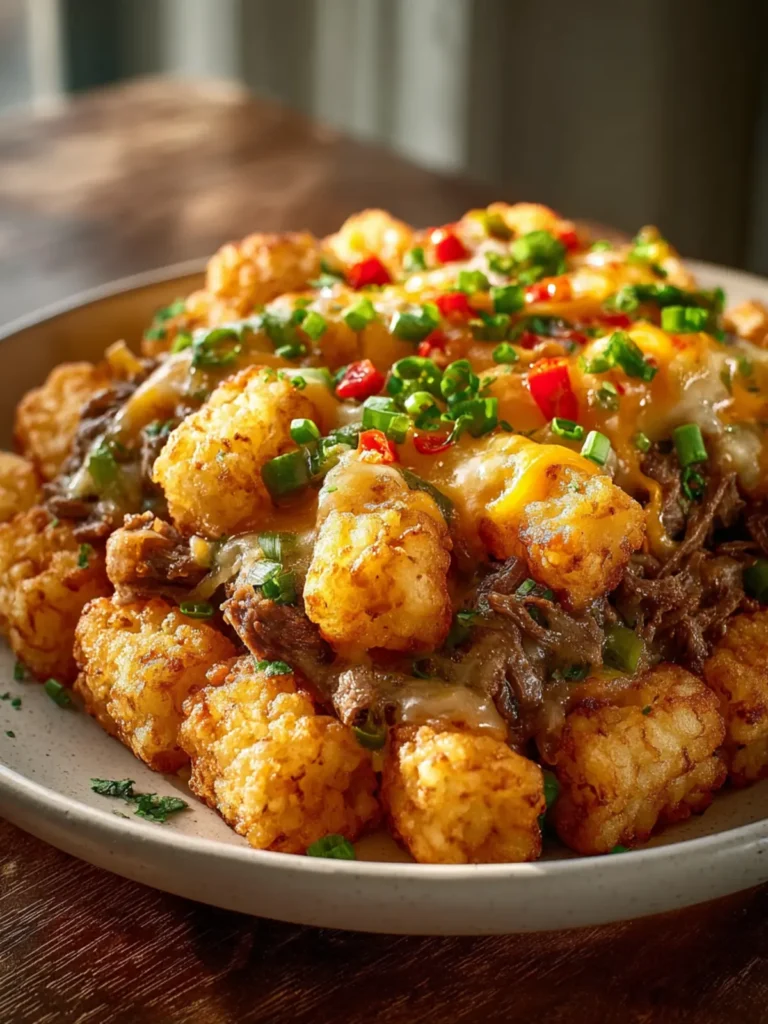 Philly Cheesesteak Tater Tot Bake First Image