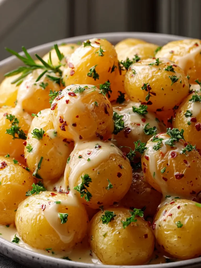 Garlic Sauce Baby Potatoes Side Dish First Image