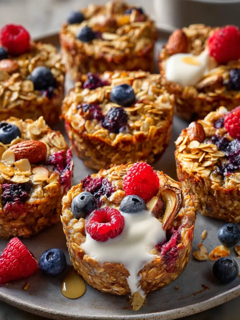 Baked Oatmeal Cups with Greek Yogurt First Image